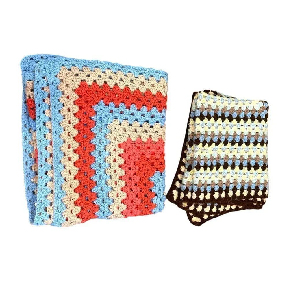 Handmade Crochet afghans Rectangular Throws - Pastels & Browns
